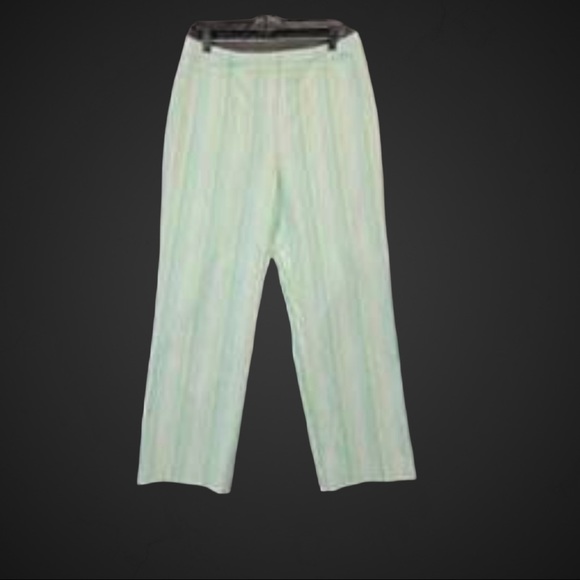 Talbots Women Stripe Flat Front Ankle Length Pants Casual Formal Size 12 - Picture 6 of 11